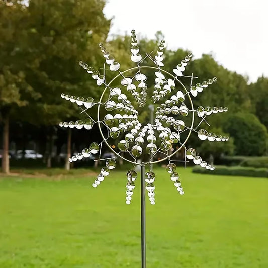 1PC Metal Windmill Rotator Creative Courtyard Garden Lawn Decoration Unique Wind Collector Magical Kinetic Energy